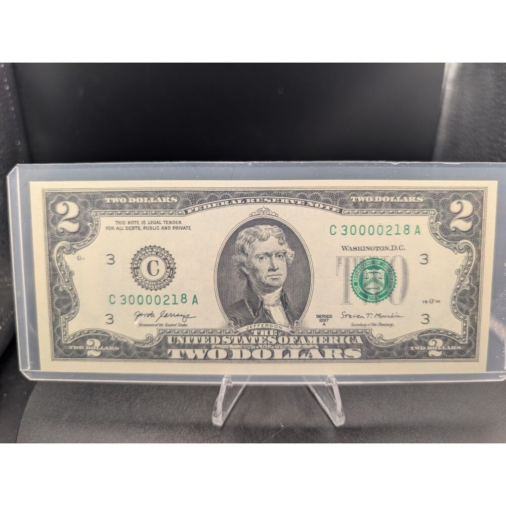 2017A $2 Collectible Note • Serial C30000218A • Clean Double‑Zero Pattern